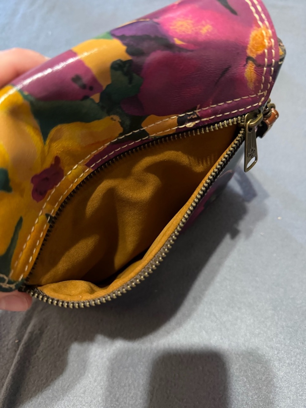 Patricia Nash Leather Blooming Romance Balluri Floral Crossbody Bag Purse - Picture 4 of 12